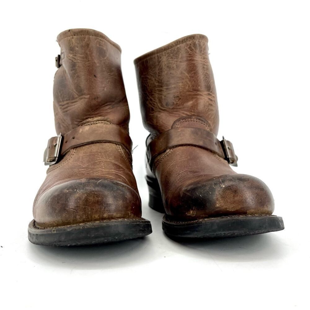 Frye Women's Short Veronica brown leather ankle boots with buckle (6) - Picture 3 of 10